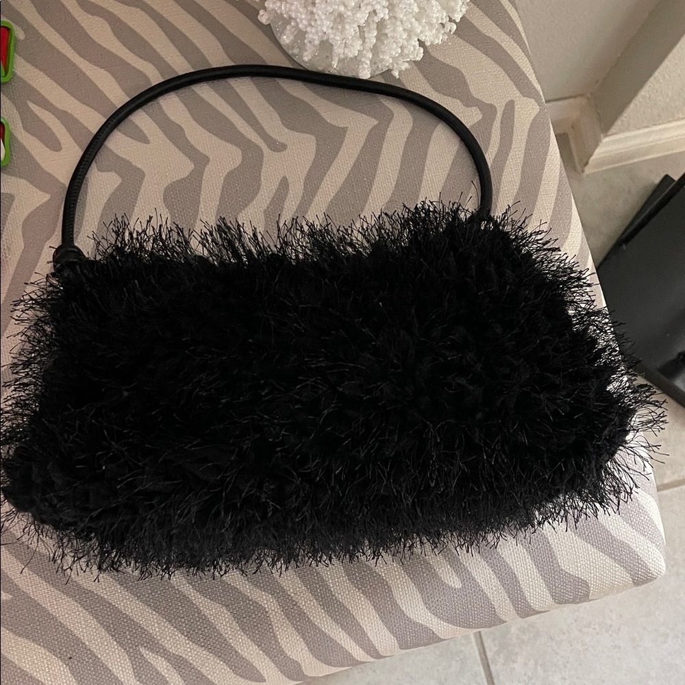 Red and Black Fuzzy Handbags - Picture 3 of 5